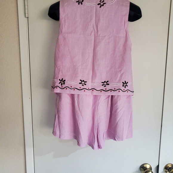 Princess Polly High Waist Pink and Brown Short Set - Picture 4 of 8